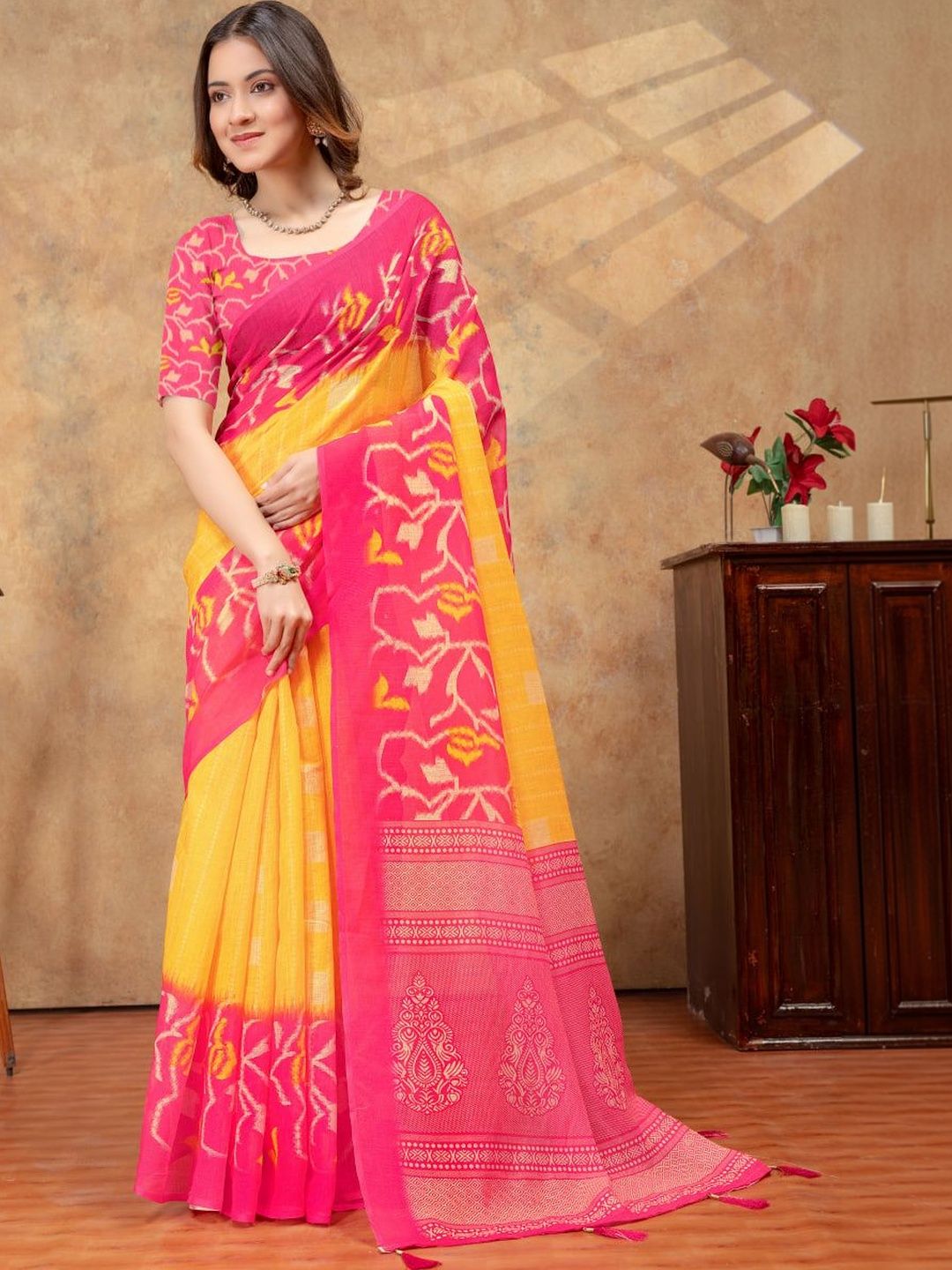 Tanu Creations Traditional Kalamkari Saree