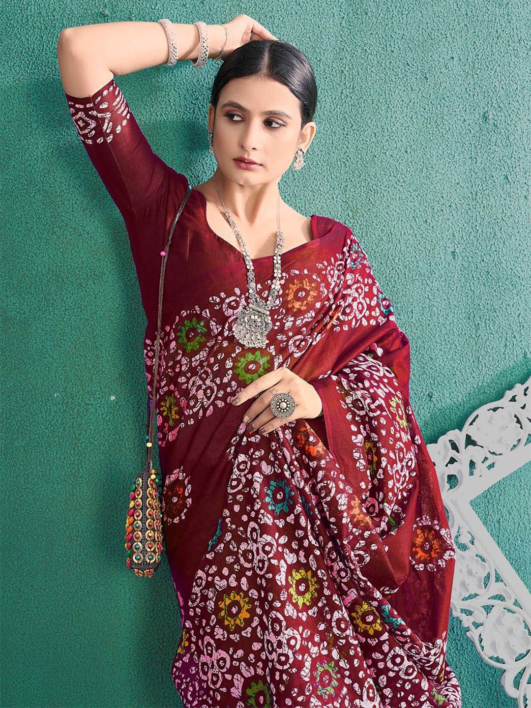 Tie and Dye Cotton Handloom Ikat Sarees