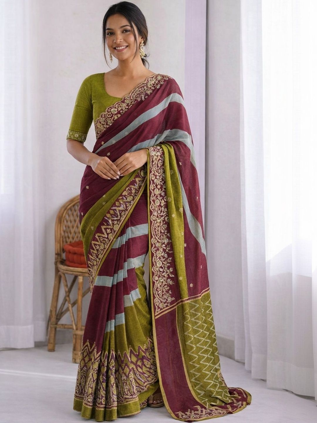 Traditional Pure Cotton Ikat Sarees