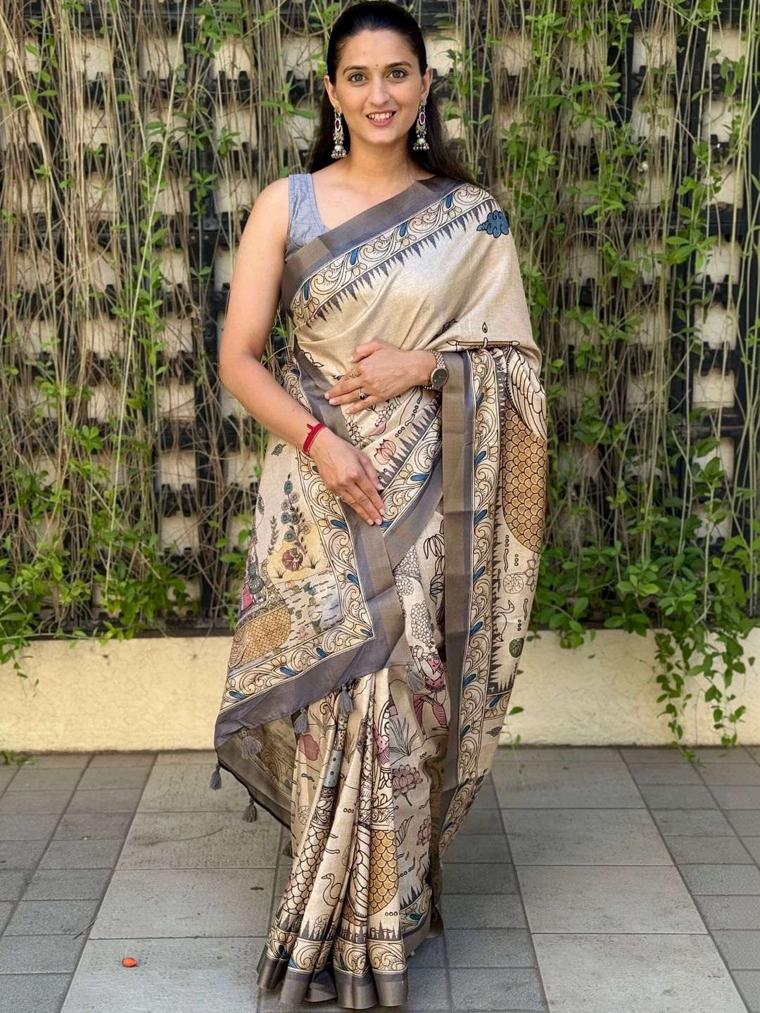 Tussar Silk Kalamkari Saree