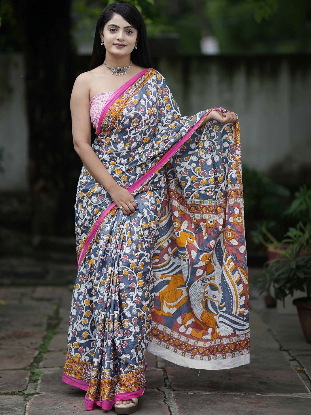 Urban Pallu Pure Cotton Kalamkari Handloom Saree