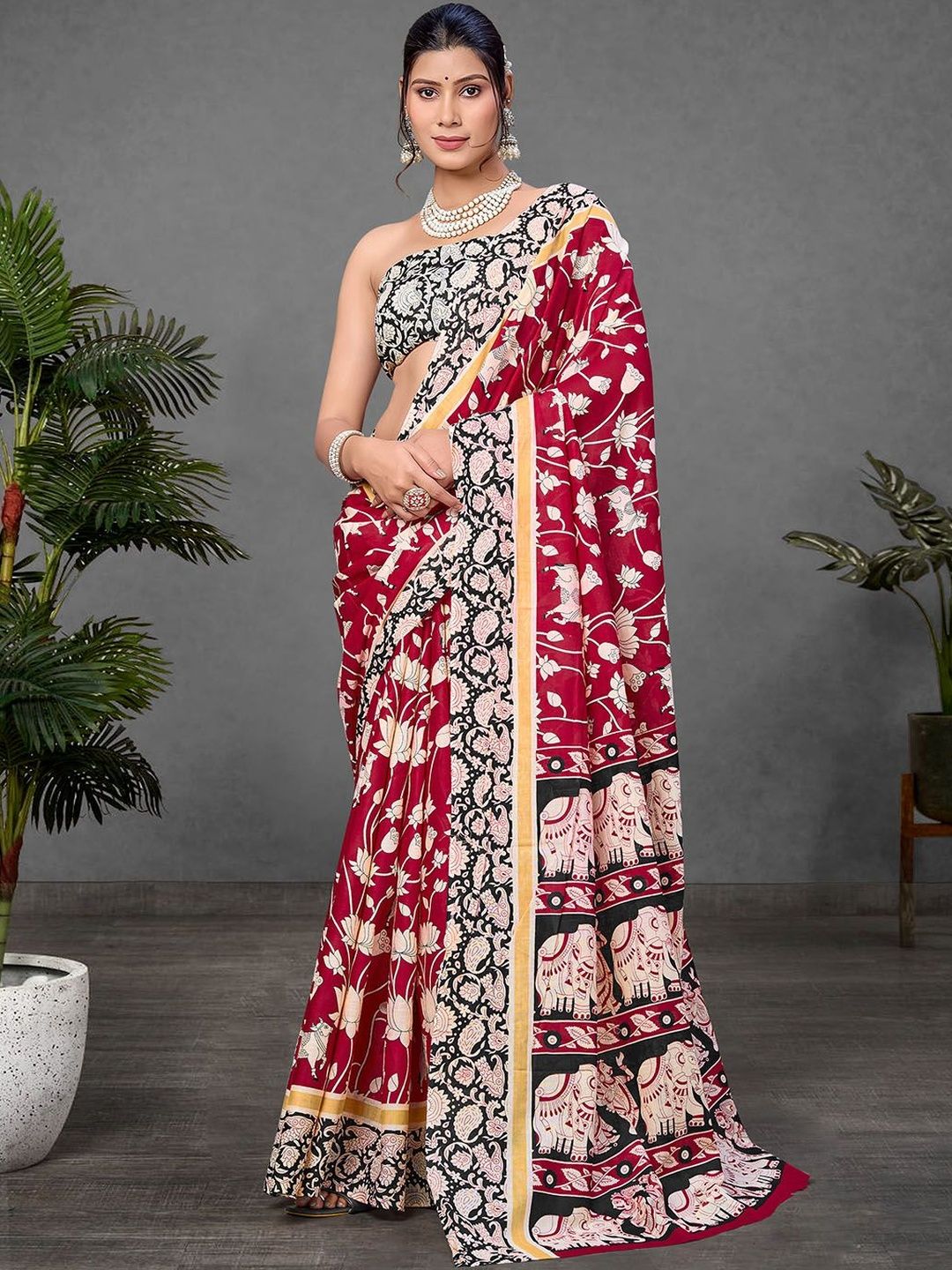 Urban Pallu Pure Cotton Kalamkari Saree