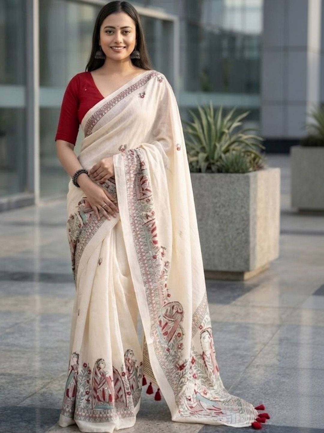 Varanga Banarasi Silk Blend Kalamkari Saree