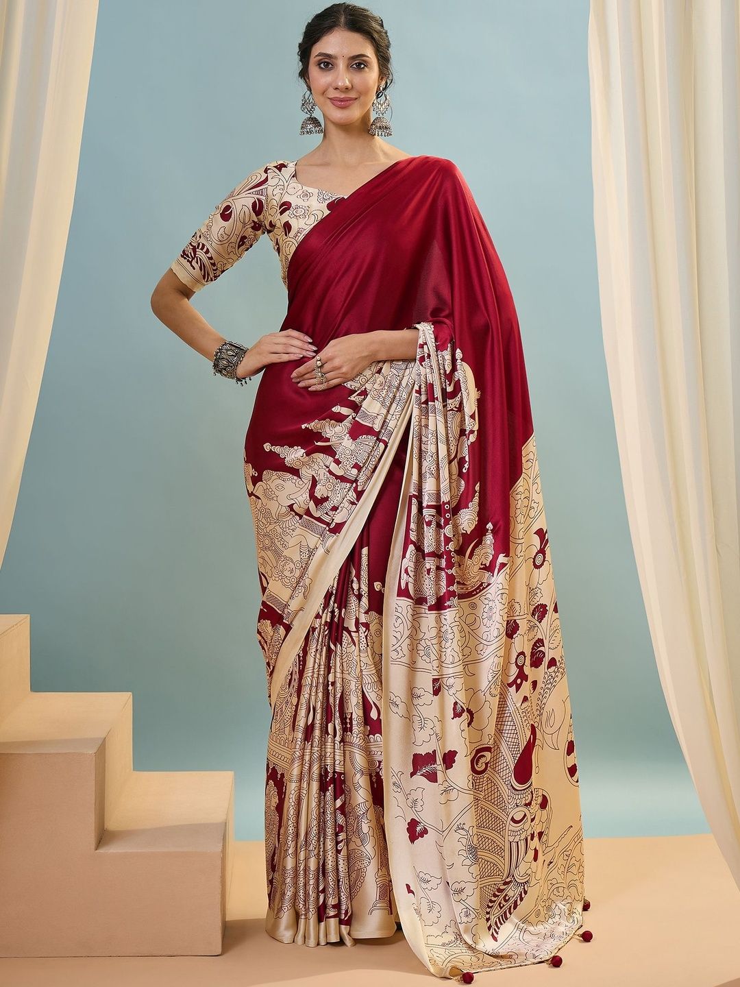 ZYVIRA Traditional Motifs Printed Saree